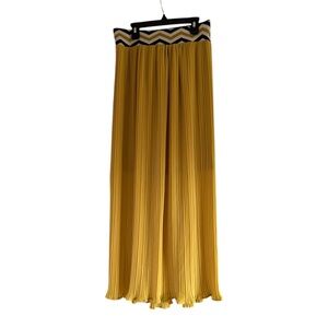 Philosophy Yellow Pleated Maxi Skirt Casual